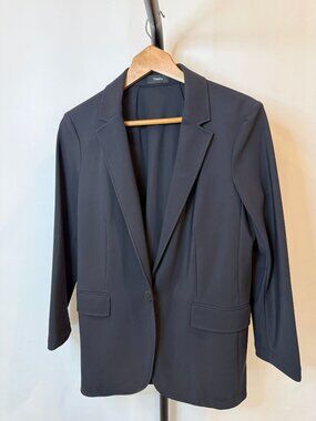 Theory Black Tailored Notch-Lapel Blazer – Women’s Size 4 (Gently Worn)